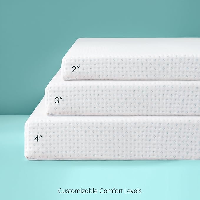 SyMax Full Mattress Topper, High Density Memory Foam Bed Topper with Breathable Removable Cover, CertiPUR-US Certified, 3 Inch