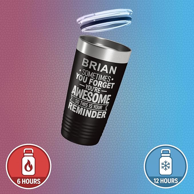 Personalized Inspirational Tumbler, Inspirational Gifts for Men Dad Father Wife Sister Women, Custom Birthday For Him Her, Customized You?셱e Awesome Tumbler, Teacher Coworker Gifts 20oz Black