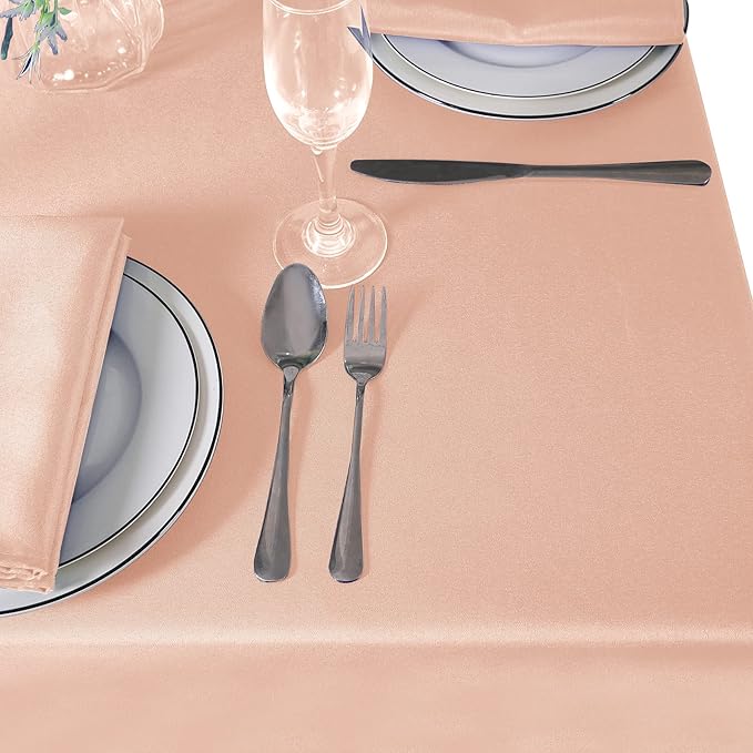 Cupuamon Square Tablecloth 70x70 inch Washable Polyester Fabric Table Cloth for Wedding Party Dining Banquet Decoration（70x70,Dusty Pink）