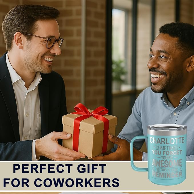 Personalized Inspirational Travel Coffee Mug, Inspirational Gifts for Men Dad Wife Sister Women, Custom Birthday For Him Her, Customized You?셱e Awesome Tumbler, Teacher Coworker Gifts 15oz Teal