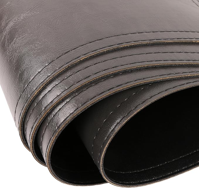 Jovono Waterproof PU Placemats, Faux Leather Dining Table Mat, Set of 8, Easy to Wipe Off Scrub Vinyl Mat, Heat & Stain Resistant for Office Conference Table, Home D챕cor Grey