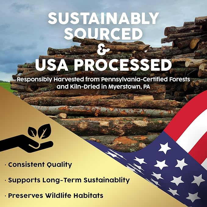 Firewood Central Kiln-Dried PA Oak ??8??Splits (Approx 39.5 lb) ??Bold Smoking Wood for Pizza Ovens, BBQ & Fire Pits ??Easy Light, Low Smoke, USA-Sourced