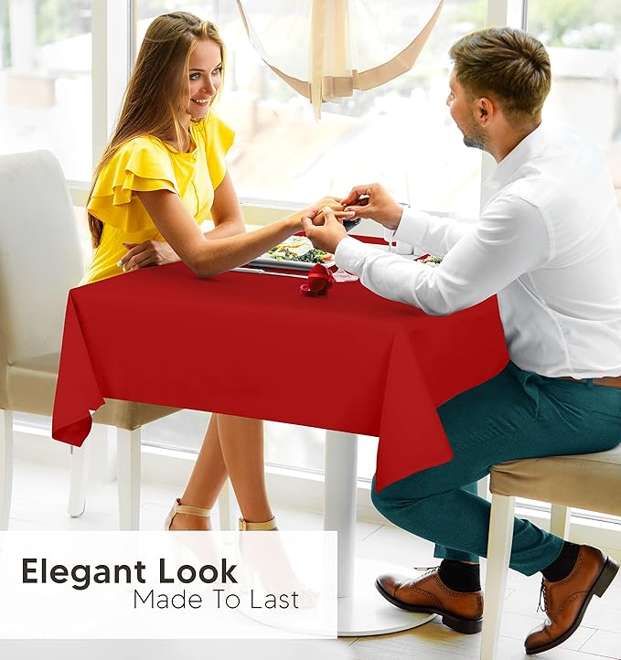 Utopia Kitchen Square Table Cloth 2 Pack (54x54 Inches, Red), Tablecloth Machine Washable, Polyester Table Cover for Dining, Buffet Parties, Picnics, Events, Weddings and Restaurants
