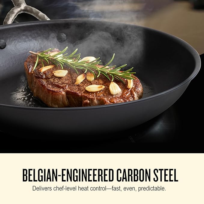 Alva Artist 2-Piece Carbon Steel Frying Pan Set (9.5??& 11?? ??Naturally Nonstick Without PTFE/PFOA/PFAS, Built for Lifetime Durability, Masterful Heat Control, Oven & Induction Safe ??Pro Performance