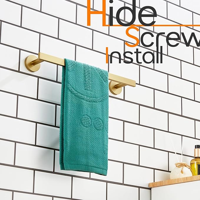 16 Inch Bathroom Towel Bar Bath Towel Rack Kitchen Towel Holder Towel Hanger Wall Mounted SUS304 Stainless Steel Brushed Gold AN4001GD-L16