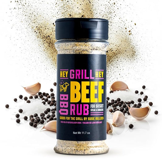 Hey Grill Hey | Beef Rub | Steak Seasoning | Brisket Rub | Burger Seasoning, Veggies and More | NBBQA Award Winning BBQ Blend | 11.7oz