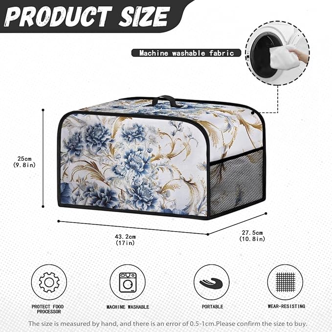 Slow Cooker Dust Cover Compatible for Hamilton Beach 6-8 qt Stain Resistant Decoration for Home and Kitchen Vintage Roses