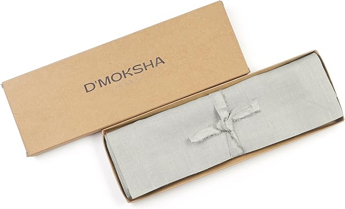 D'Moksha Homes Linen Placemats 14 x 19 Inch - Silver Grey Placemats Set of 4-100% Pure Linen Table Place Mats for Spring, Easter - Handcrafted and Machine Washable