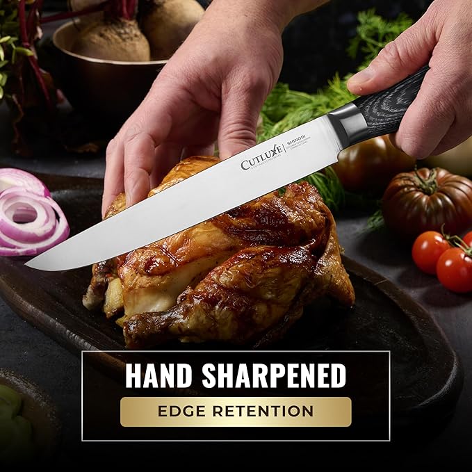 Cutluxe 5-Piece Chef Knife Set ??Ultra Sharp Japanese Kitchen Knives, High Carbon Stainless Steel Blades, Full Tang Pakkawood Handles ??Shinobi Series
