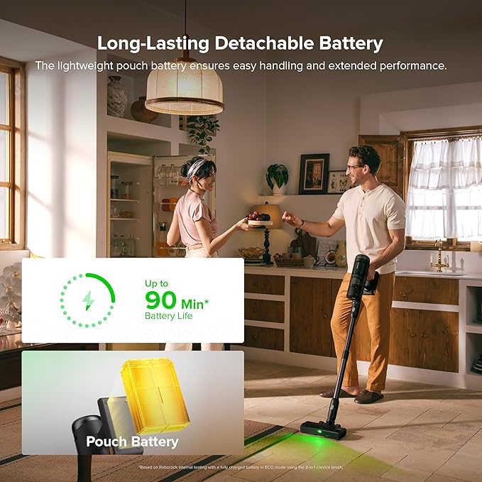 roborock H60 Hub Ultra Cordless Vacuum Cleaner with Auto-Empty Dock, Upgraded 210AW Suction Stick Vacuum Cleaners for Home and Pet Hair, 90-Min Runtime, Anti-Tangle Brush, 140째 LED Dust Detection