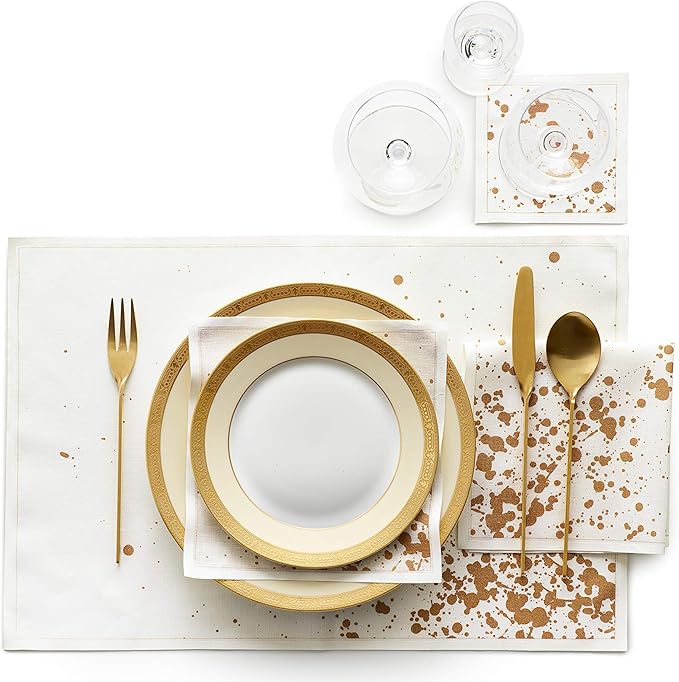 MY DRAP PLACEMAT (12 Pack, Linen Golden Splash)