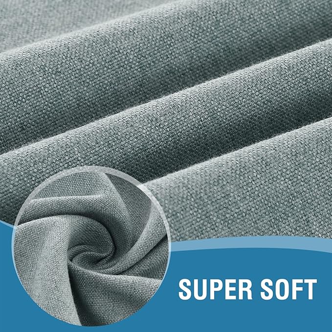 H.VERSAILTEX Linen Textured Cloth Napkins Set of 12 (18" X 18") Linen Textured Dinner Napkins Waterproof Extra Soft Thick Durable Reusable Napkins with Hemmed Edges, Heather Aqua Gray
