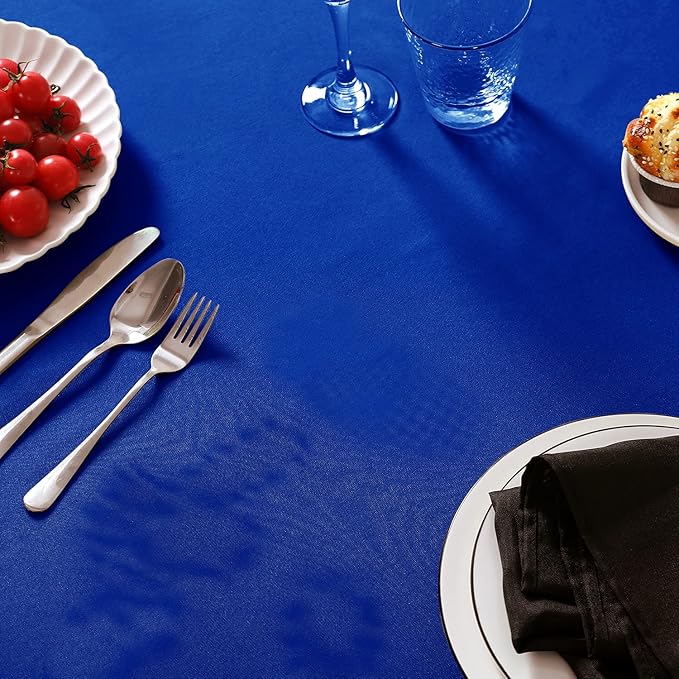 6 Pack Royal Blue Round Tablecloths 108 Inches Table Cloth Stain and Wrinkle Resistant Washable Polyester Table Cover Fabric for Party, Wedding,Dining,and Banquet Decoration