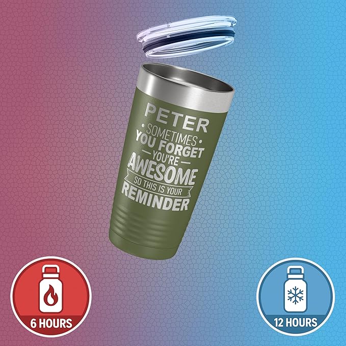 Personalized Inspirational Tumbler, Inspirational Gifts for Men Dad Father Wife Sister Women, Custom Birthday For Him Her, Customized You?셱e Awesome Tumbler, Teacher Coworker Gifts 20oz Olive
