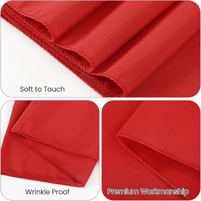 12 Pack Red Table Runner 12 x 108 Inch Rustic Farmhouse Wedding Christmas Table Runner,Washable and Reusable Polyester Table Runners for Wedding Birthday Party Banquet Table Decor