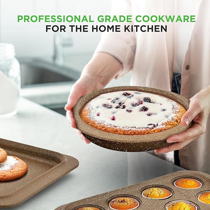 NutriChef 22?멠iece Non?멣tick Ceramic Pots and Pans Set ??For All Cooktops Including Induction ??PTFE & PFAS Free, Includes Bakeware & Utensils