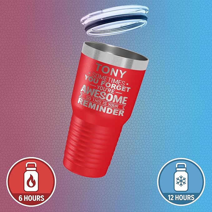 Personalized Inspirational Tumbler, Inspirational Gifts for Men Dad Father Wife Sister Women, Custom Birthday For Him Her, Customized You?셱e Awesome Tumbler, Teacher Coworker Gifts 30oz Red