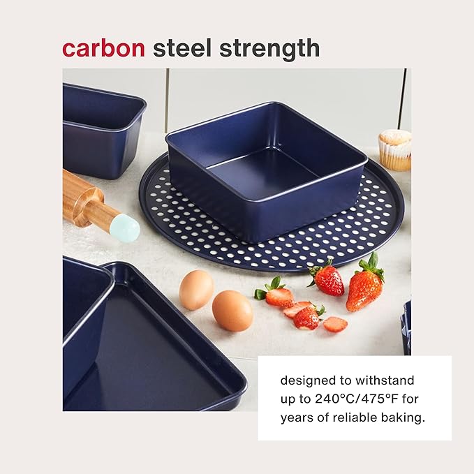 Zyliss Durable Non-Stick Pizza Tray | Carbon Steel | Dark Blue | Pizza Tray/Bakeware | Dishwasher Safe | 5 Year Guarantee…