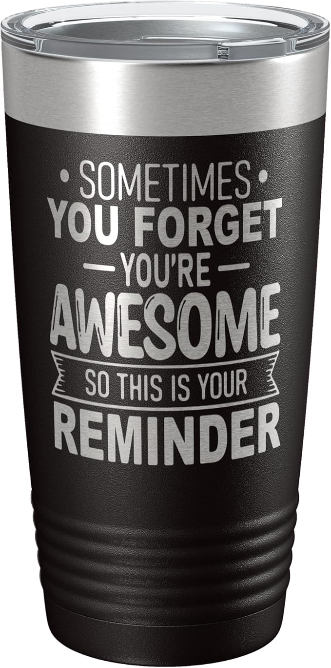 Spotted Dog Company Inspirational Tumbler, Inspirational Gifts for Men Dad Father Wife Sister Women, Birthday For Him Her, You?셱e Awesome Tumbler, Teacher Coworker Gifts 20oz Black