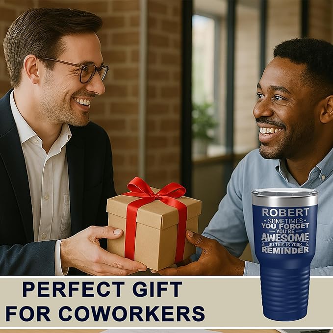 Personalized Inspirational Tumbler, Inspirational Gifts for Men Dad Father Wife Sister Women, Custom Birthday For Him Her, Customized You?셱e Awesome Tumbler, Teacher Coworker Gifts 30oz Navy Blue