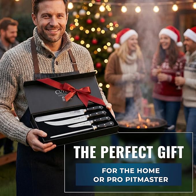 Cutluxe Butcher Knife Set ??BBQ Brisket, Breaking and Boning Knives, Honing Rod ??Carving Knife Set for Meat Cutting, Ultra Sharp German Steel, Full Tang, Ergonomic Handles ??Artisan Series