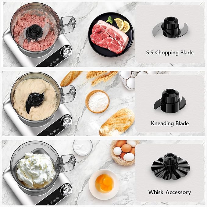 Camic Blender & Food Processor Combo (Silver-Upgraded Version)