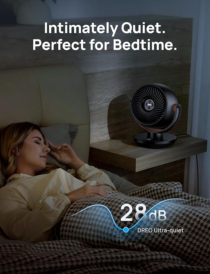 Dreo Fan for Bedroom, Desk Air Circulator Fan with Remote, 11 Inch Table Fans for Whole Room, 60ft Powerful Airflow, 120째 Vertical Manual +90째 Oscillating, 4 Speeds, 8H Timer, Quiet Fan, Home