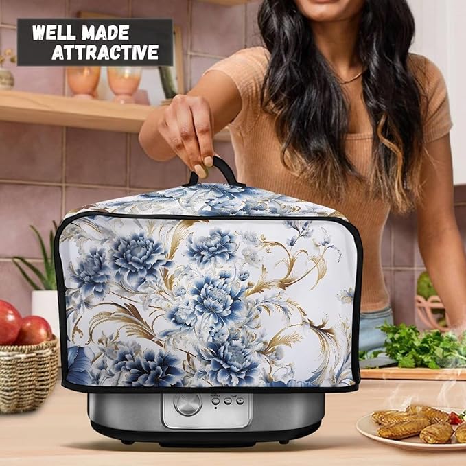 Slow Cooker Dust Cover Compatible for Hamilton Beach 6-8 qt Stain Resistant Decoration for Home and Kitchen Vintage Roses