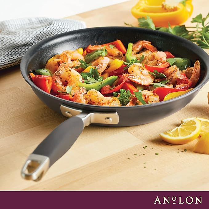 Anolon Advanced Home Hard Anodized Nonstick Skillet, 10.25 Inch ??10 Inch Fry Pan, Non Stick Saute Pan, Durable Cooking Skillet - Moonstone