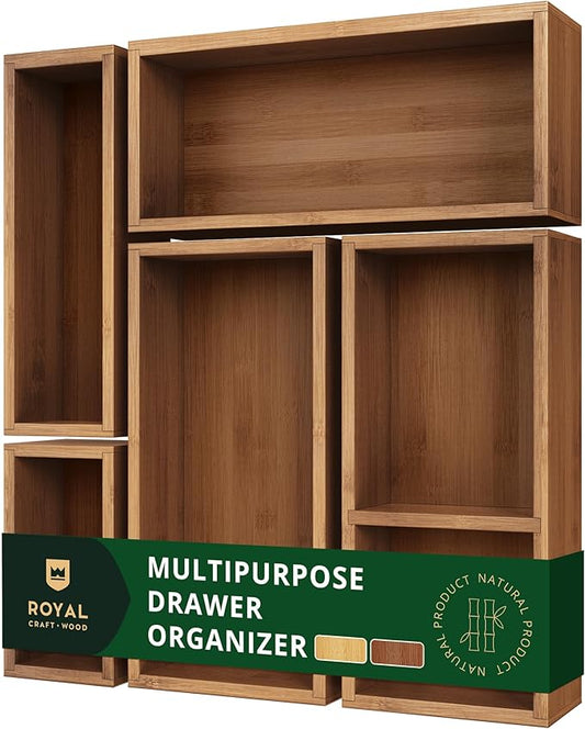 ROYAL CRAFT WOOD Premium Carbonized Bamboo Sticky Note Holder ??Elegant & Durable Post-It Note Dispenser for Office Desk Organization