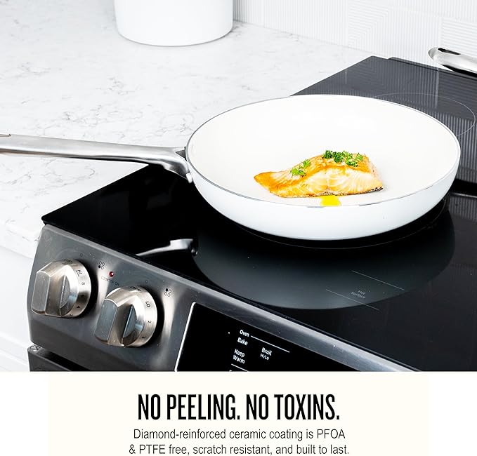Alva Mobi 8?멠iece Ceramic Nonstick Cookware Set ??Made without PFAS/PFOA/PTFE, Induction & Oven Safe, Easy?멌lean Pots & Pans with Lids, Recycled Aluminum + Stainless Handles