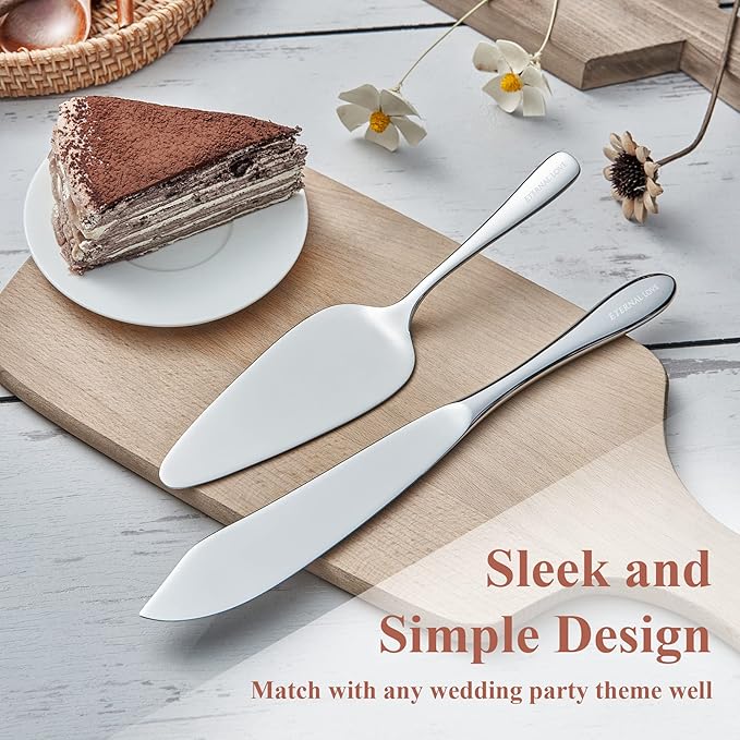 Cake Cutting Set for Wedding, Personalized Custom Engraved Cake Knife and Server Set, Classic Design 18/10 Stainless Steel Pie Cakes Serving of 2 Piece