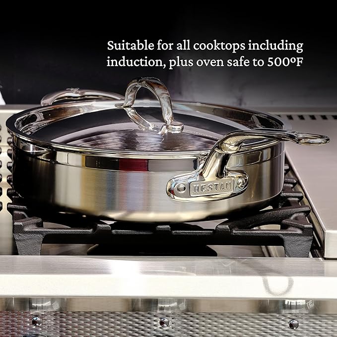 Hestan ProBond Forged TITUM - Professional Clad Stainless Steel, Nonstick, 10-Piece Cookware Set, Induction Compatible, Made without PFOAs
