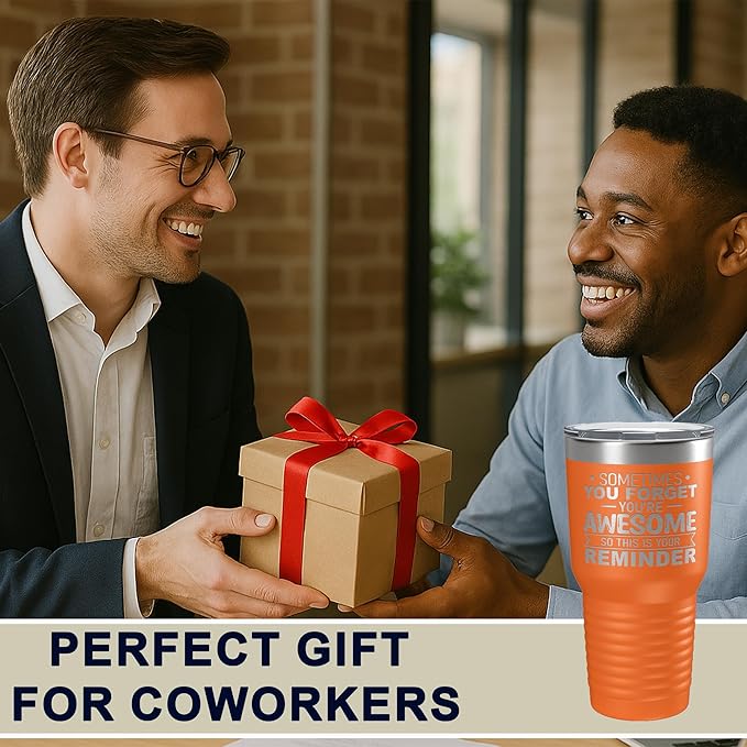 Spotted Dog Company Inspirational Tumbler, Inspirational Gifts for Men Dad Father Wife Sister Women, Birthday For Him Her, You?셱e Awesome Tumbler, Teacher Coworker Gifts 30oz Orange