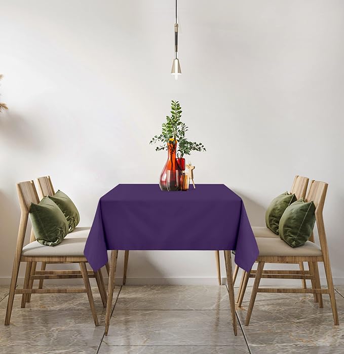 Utopia Kitchen Rectangle Table Cloth 2 Pack(60x102 Inches, Purple), Tablecloth Machine Washable, Polyester Table Cover for Dining, Buffet Parties, Picnics, Events, Weddings and Restaurants