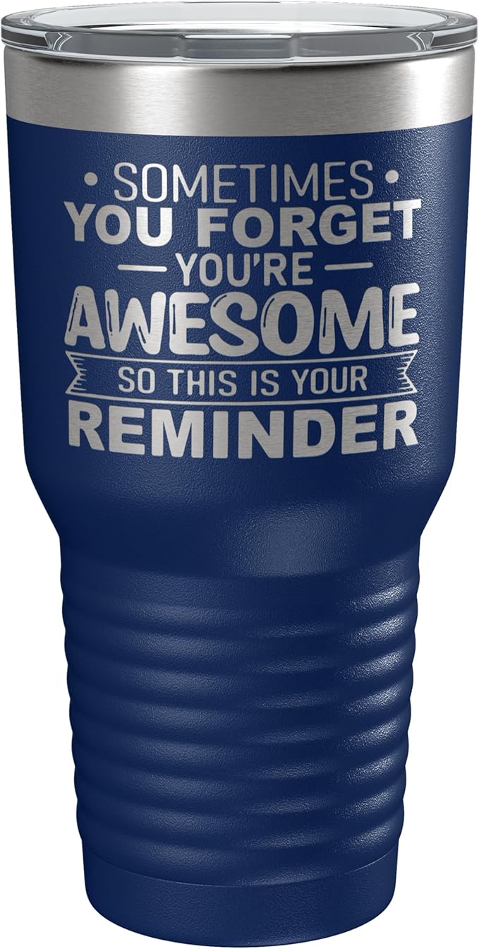 Spotted Dog Company Inspirational Tumbler, Inspirational Gifts for Men Dad Father Wife Sister Women, Birthday For Him Her, You?셱e Awesome Tumbler, Teacher Coworker Gifts 30oz Navy Blue