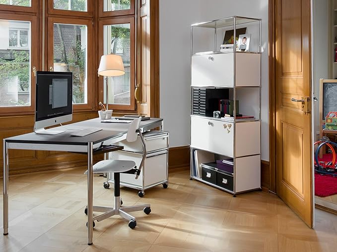 Modern Storage Cabinet Pantry Cabinet Versatile Free-Standing Organizer for Kitchen, Home, Office, Garage (White, D-15 D x 30" W x 29" H (1 Door))