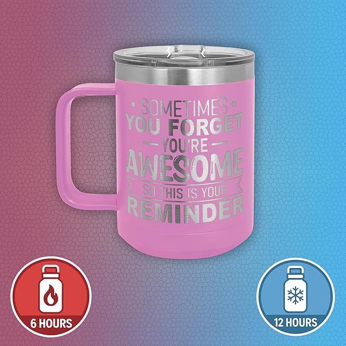 Spotted Dog Company Inspirational Travel Coffee Mug, Inspirational Gifts for Men Dad Father Wife Sister Women, Birthday For Him Her, You?셱e Awesome Tumbler, Teacher Coworker Gifts 15oz Light Purple