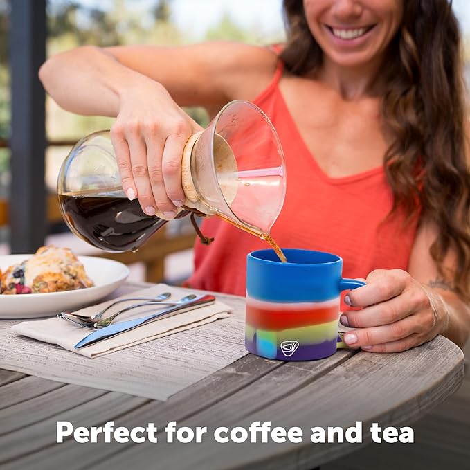 Silipint 16oz Silicone Coffee Mug ??Unbreakable Dishwasher Safe Microwave Oven & Freezer Compatible Travel Mug ??Non-Toxic Reusable Cup for Hot Coffee Tea or Cold Drinks (Drippy)