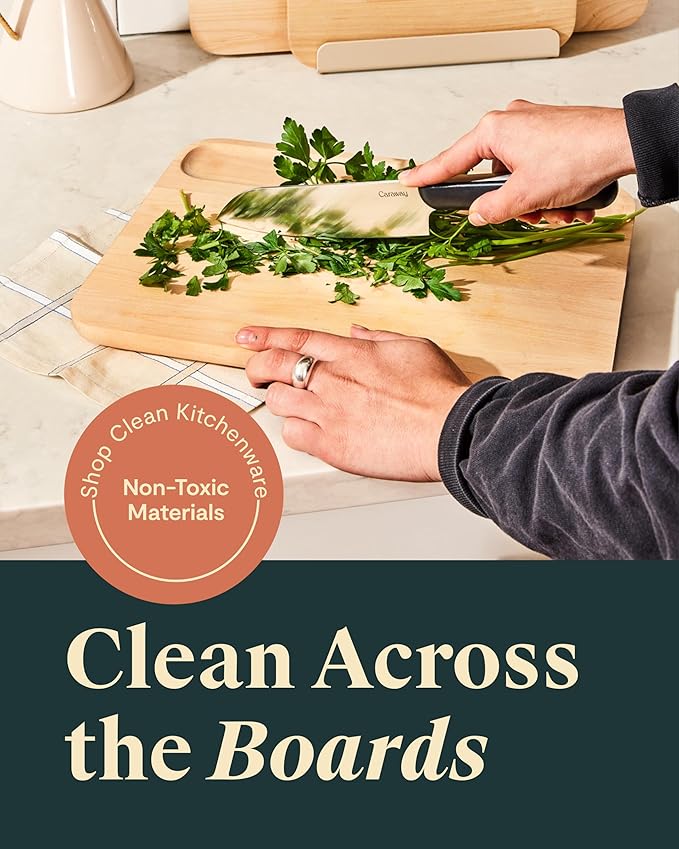 Caraway Cutting Board - Medium (14 x 10?? - Double Sided Wood Cutting Board - Made From FSC-Certified Birch Wood - Food-Safe Mineral Oil & Wax Finish