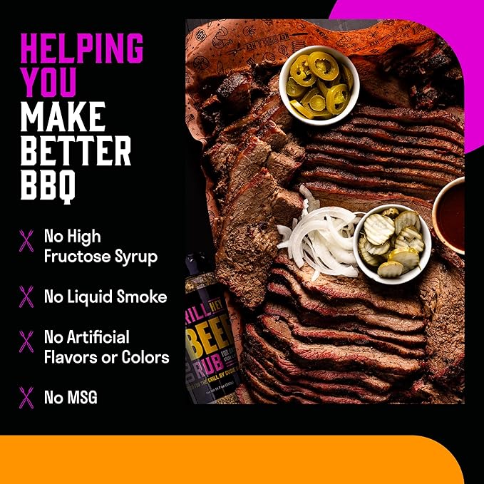 Hey Grill Hey | Beef Rub | Steak Seasoning | Brisket Rub | Burger Seasoning, Veggies and More | NBBQA Award Winning BBQ Blend | 11.7oz