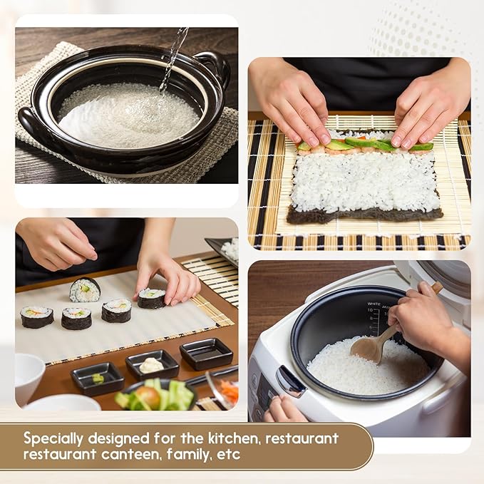 4 Pcs Rice Net, 43.3"×39.4" Sushi Rice Cooking Net,Non-Stick Rice Cooker Napkin,Reusable Home or Commercial Rice Net Napkin,Cooking Steam Cloth,Bamboo Steamer Mat Cloth