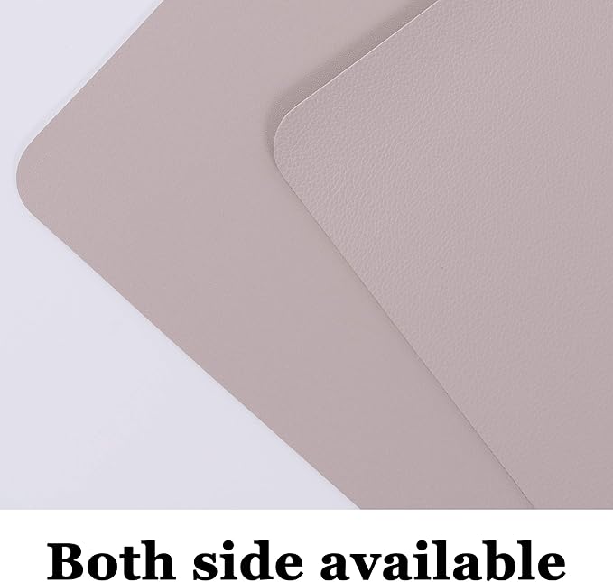Wipeable Placemats Leather Table Mats Waterproof Heat-Resistant Easy to Clean for Dining Table Set Kitchen Table (4, Taupe)