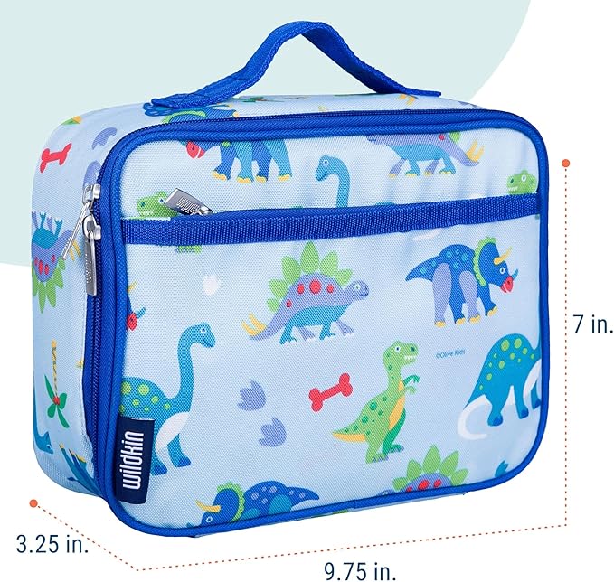 Wildkin Kids Insulated Lunch Box Boys ??Durable and Reusable for School & Travel (Dinosaur Land)