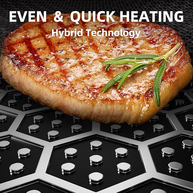 Wok pan,Hybrid 13 inch Deep Fry Wok with Lid, Nonstick Wok with Stay-Cool Handle, Compatible with All Cooktops Including Induction, Stir Fry Pans with Round Bottom (LO9)