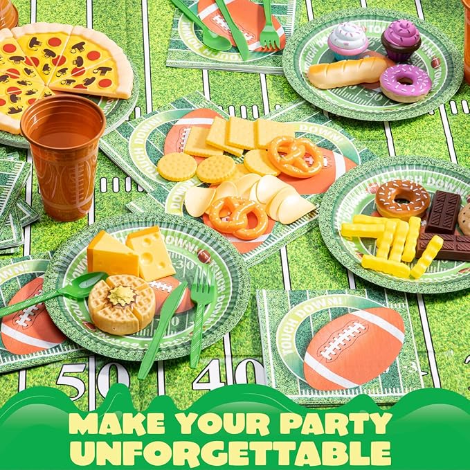 JOYIN 2 PCS Football Table Cover (54??72") for Football Party Touchdown Tablecloth, Game Day Table Covers, Tailgate Table Cover Plastic Party Supplies