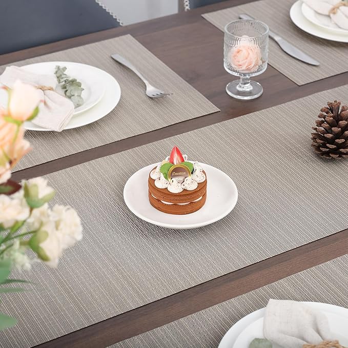 Myir JUN Table Runner, Vinyl Table Runner Indoor 72 Inch Long Arbitrarily Cropped Runner for Table Heatproof for Home Party (Golden Silver, 15 x 72 inch)