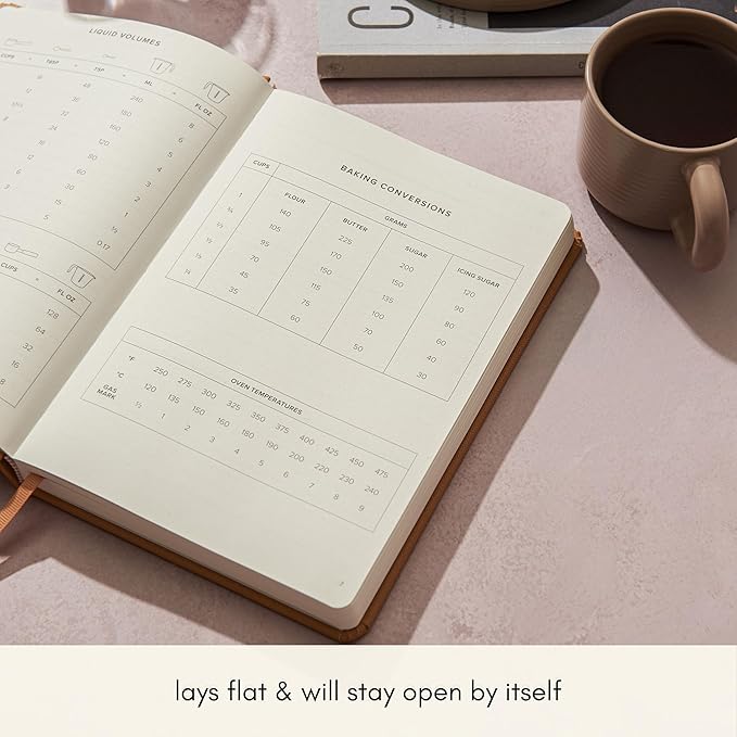 Kunitsa Co. Recipe Notebook - Keepsake Gift, Hardcover Blank Recipe Book to Write In Your Own Recipes with Journaling Prompts About the Chef, 100 Recipes, Mustard Yellow