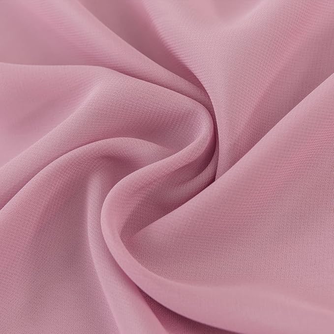 flohar 12Pack 9ft Chiffon Table Runner 14x108 Inch Sheer Romantic Table Runner for Wedding Birthday Party Bridal Shower Outdoor Decoration-Dusty Pink