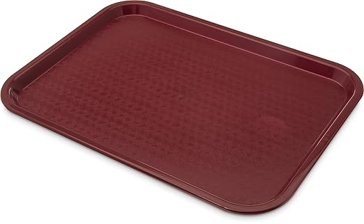 Carlisle FoodService Products CT121661 Caf챕 Standard Cafeteria / Fast Food Tray, 12" x 16", Burgundy